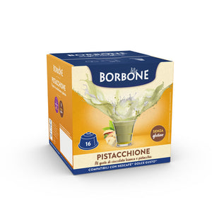 16 Capsules DG Borbone PISTACCHIONE Pour Boisson Soluble Saveur Chocolat blanc et pistache