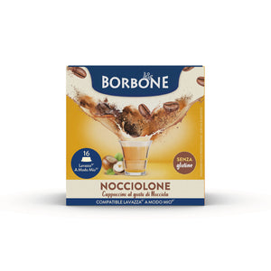 16 Capsules Borbone NOCCIOLONE pour boisson soluble au saveur cappuccino noisette