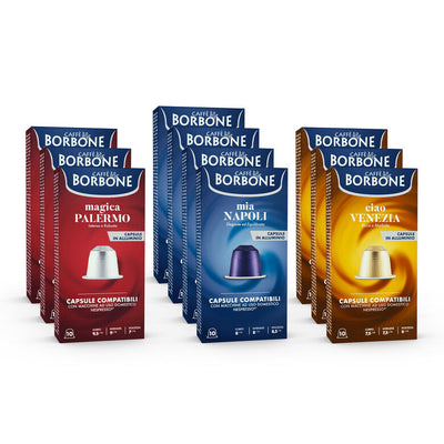 KIT Degustatie 100 Aluminium Capsules COMPATIBEL met Nespresso machines